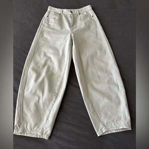 Cream Barrel Pants